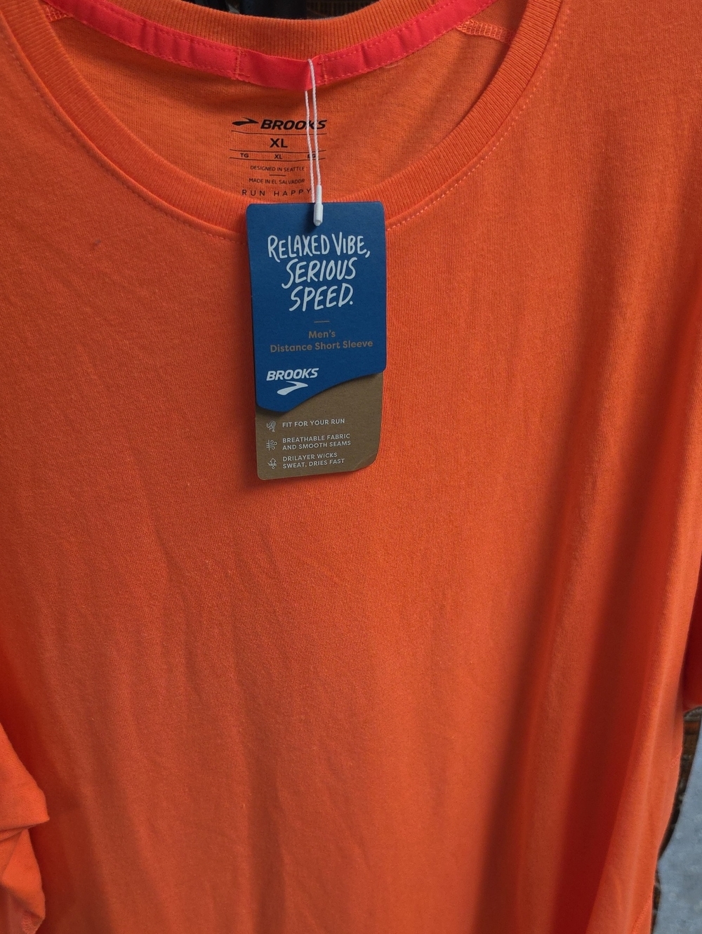 Brooks Men’s Bright Orange Short Sleeve Performance Tee